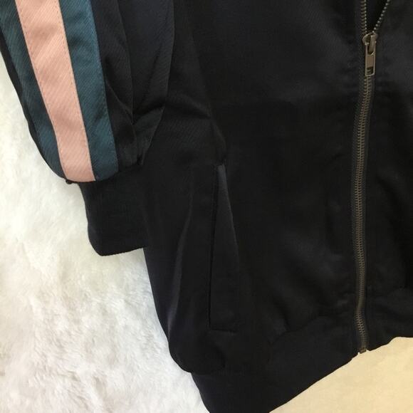 Navy Multicolor Stripe Detail Zip-Up Front Sports Jacket - Picture 10 of 16